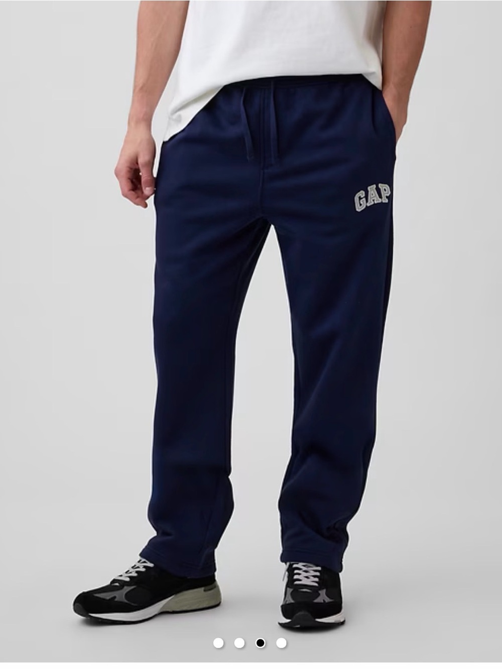 GAP Men's Navy Blue Logo Sweatpants with Drawstring
